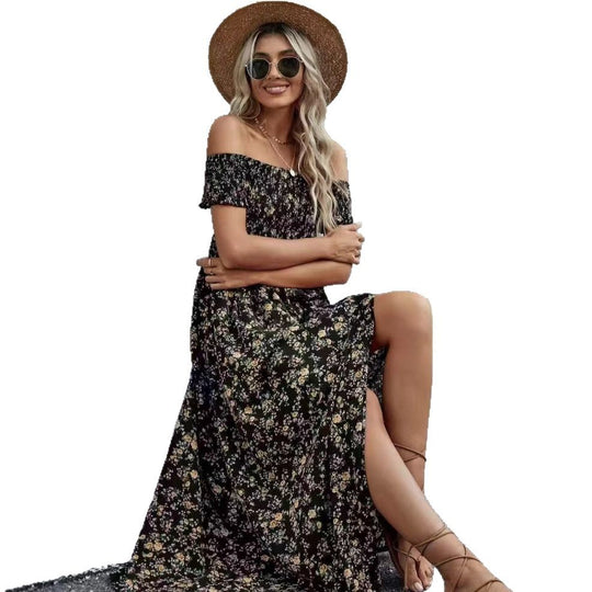 Damen Maxikleid mit off-shoulder Schnitt und floralem Design EB