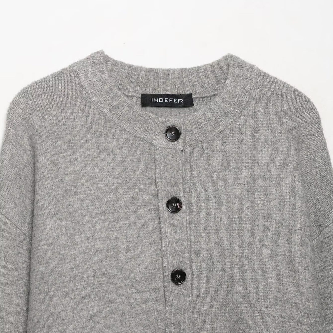 Damen lässiger Strickcardigan mit Knopfdetails EB