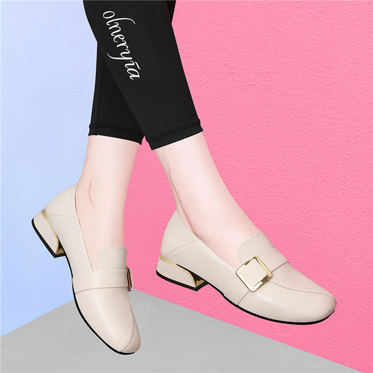 Damen Elegante und komfortable Mokkassins mit modischem Schnallen-Detail EB
