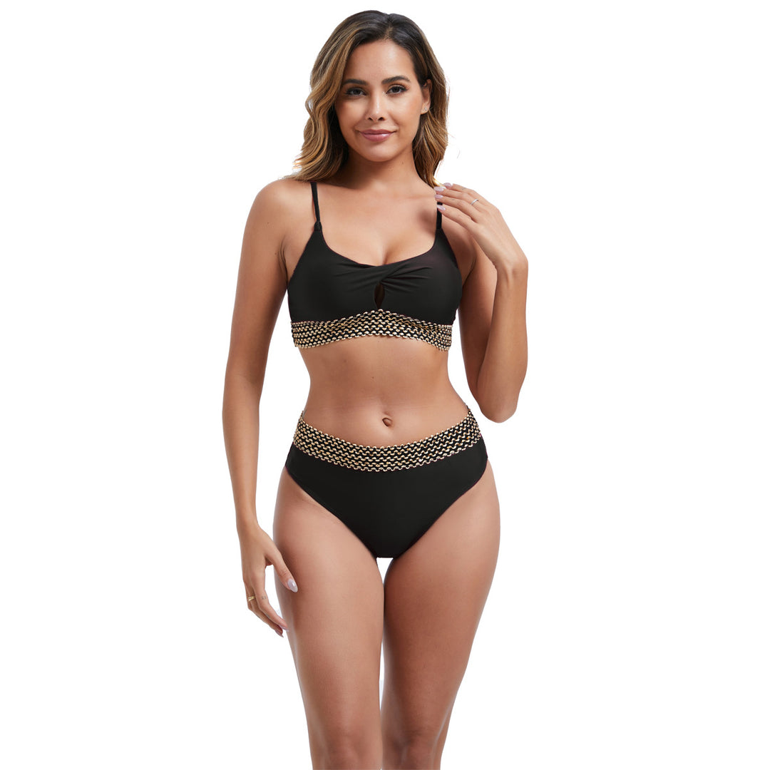 Damen Hochtailliertes Bikini-Set mit modischen Akzentdetails EB