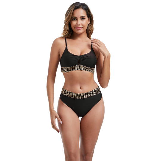Damen Hochtailliertes Bikini-Set mit modischen Akzentdetails EB