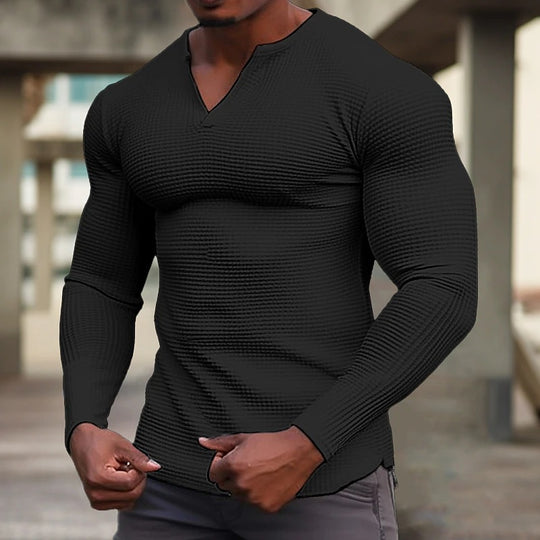 Herren Langarmshirt mit strukturiertem Design EB