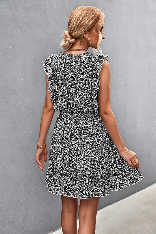 Damen Freizeitkleid mit voluminösen Rüschendetails und komfortablem Taillenzug EB