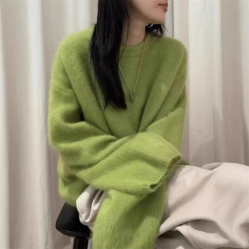 Damen Pullover mit weichem, flauschigem Material EB
