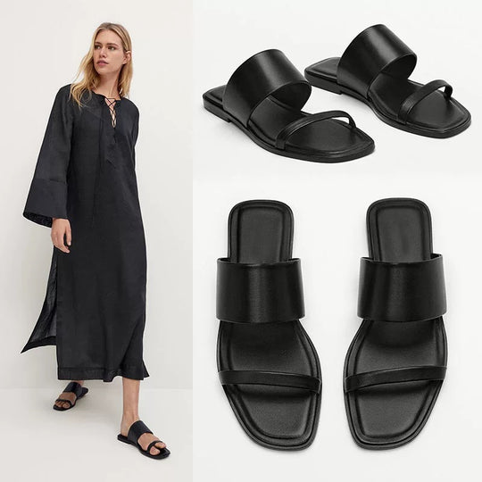Damen elegante Riemensandalen mit breitem Obermaterial und geschmackvollem Design EB