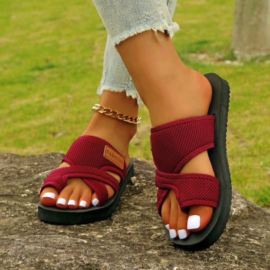 Damen modische Riemensandalen mit atmungsaktiver Struktur und ergonomischer Sohle EB