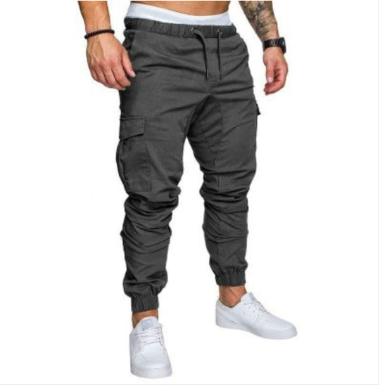 Herren nan taktische Cargo-Jogger mit Tunnelzug, elastischen Bündchen und Mehrfach-Taschen EB