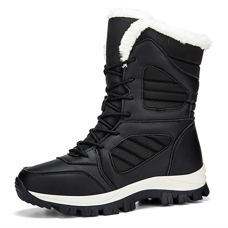 Damen Warm gefütterte Winterstiefel mit rutschfester Gummisohle EB