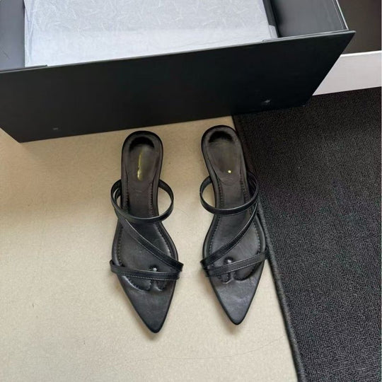 Damen elegante Slingback Sandalen mit v-förmiger Zehenpartie EB