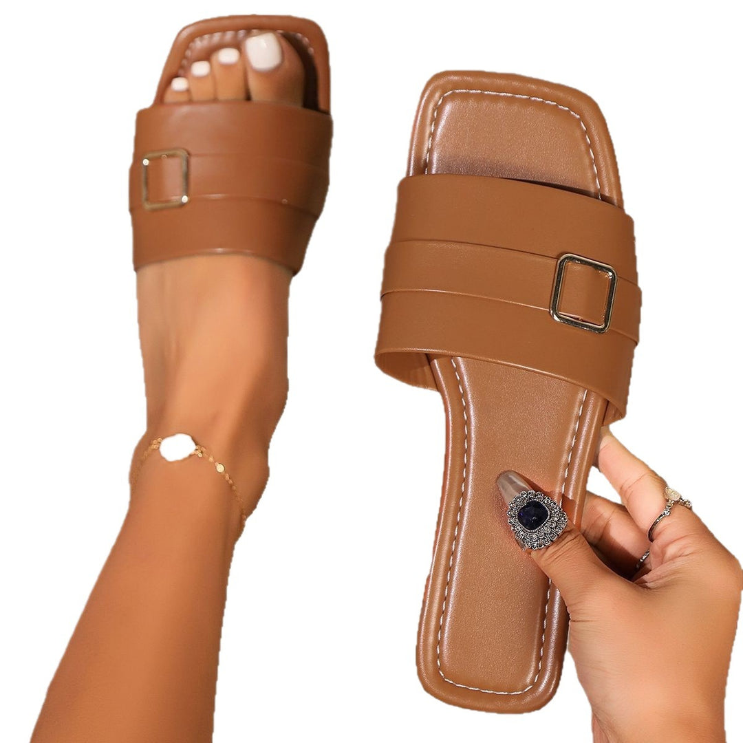 Damen Bequeme Riemensandalen mit modischem Schnallen-Detail EB
