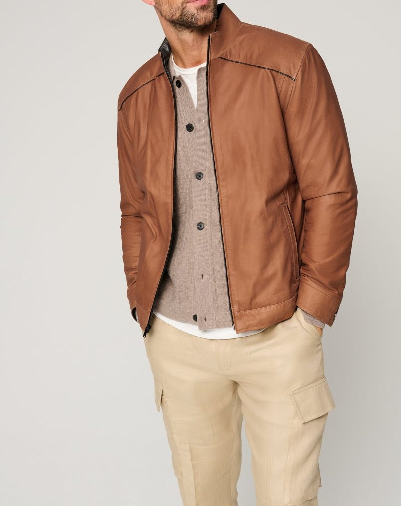 Herren jacke mit elegantem Stehkragen und seitlichen Reißverschlusstaschen EB
