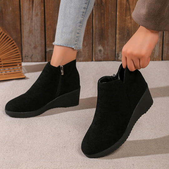 Damen Wedge-Stiefeletten aus weichem Wildleder EB