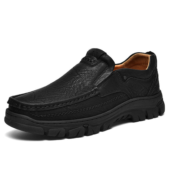 Herren Bequeme Leder Slipper mit rutschfester Sohle EB