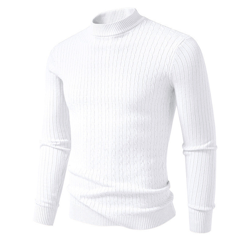 Herren Rollkragenpullover aus strukturiertem Strickmaterial EB