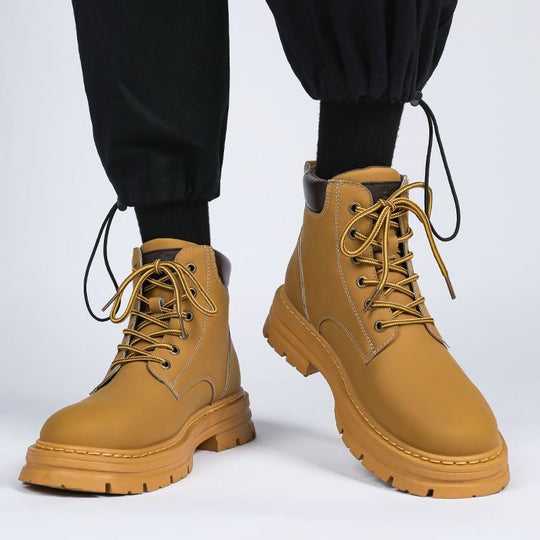 Damen robuste und stylische Stiefeletten aus robustem Leder EB