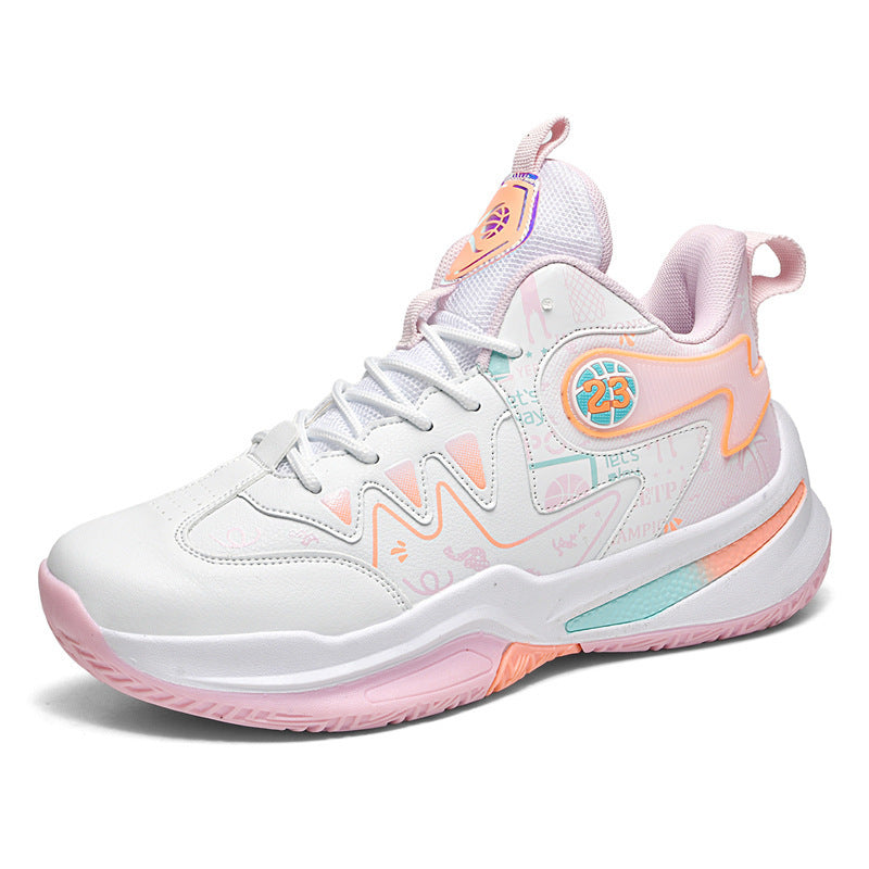 Damen Sportliche High-Top Basketball-Sneaker mit atmungsaktiver Mesh-Oberfläche und dämpfendem Fußbett EB