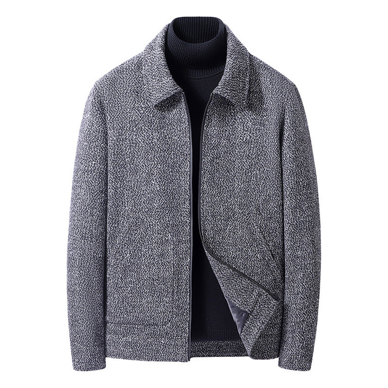 Herren Tweed-Blouson mit Hemdkragen, leicht wattierter Innenlage und aufgesetzten Taschen EB