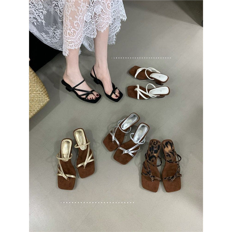 Damen elegante Slingback Sandalen mit präziser Riemchenführung EB