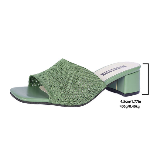 Damen modische Mules mit elegantem Netzdesign und komfortablem Blockabsatz EB