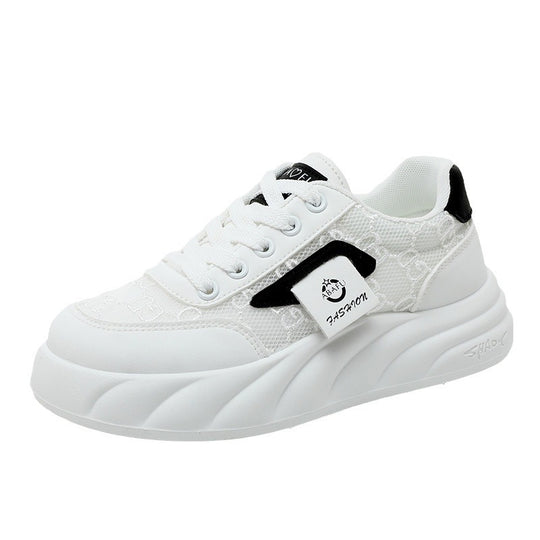 Damen modische Chunky Sneakers mit elegante Oberflächenstruktur EB