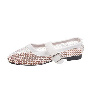 Damen modische Riemchen-Ballerinas mit Netzstruktur EB