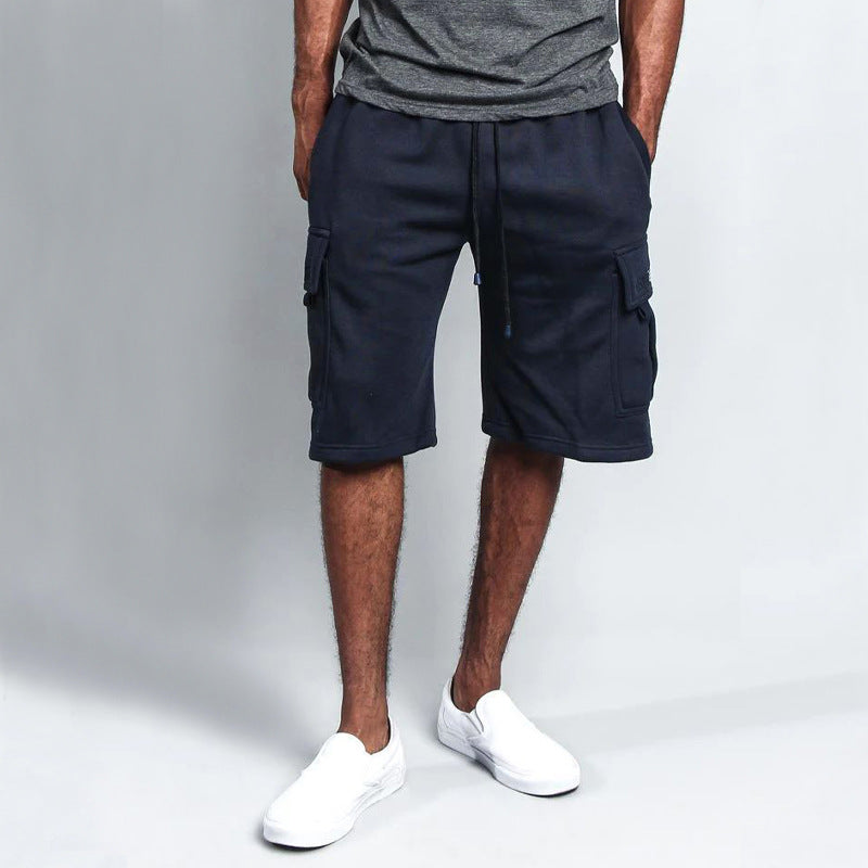 Herren Cargo-Shorts aus atmungsaktivem Sweatstoff mit verstellbarem Kordelzug und praktischen Taschen EB