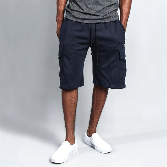 Herren Cargo-Shorts aus atmungsaktivem Sweatstoff mit verstellbarem Kordelzug und praktischen Taschen EB