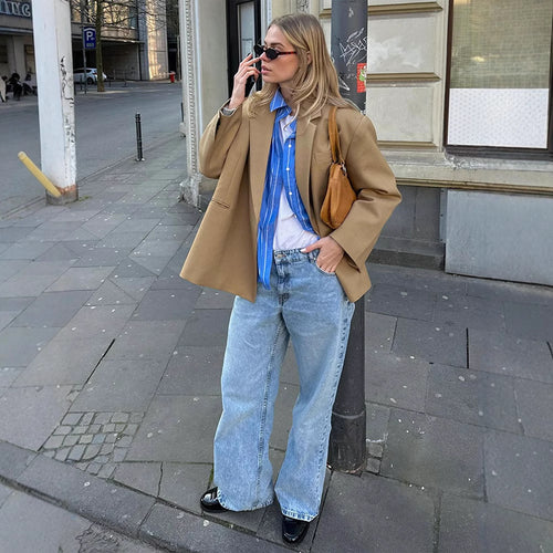 Damen oversized Blazerjacke mit modernem Schnitt EB