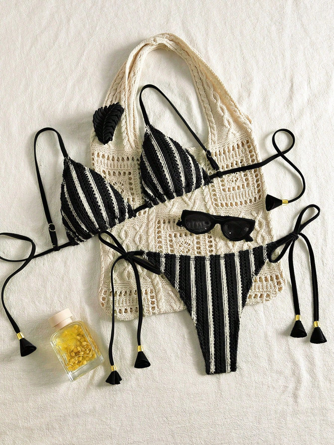 Damen Strappy Bikiniset mit verstellbaren Trägern EB