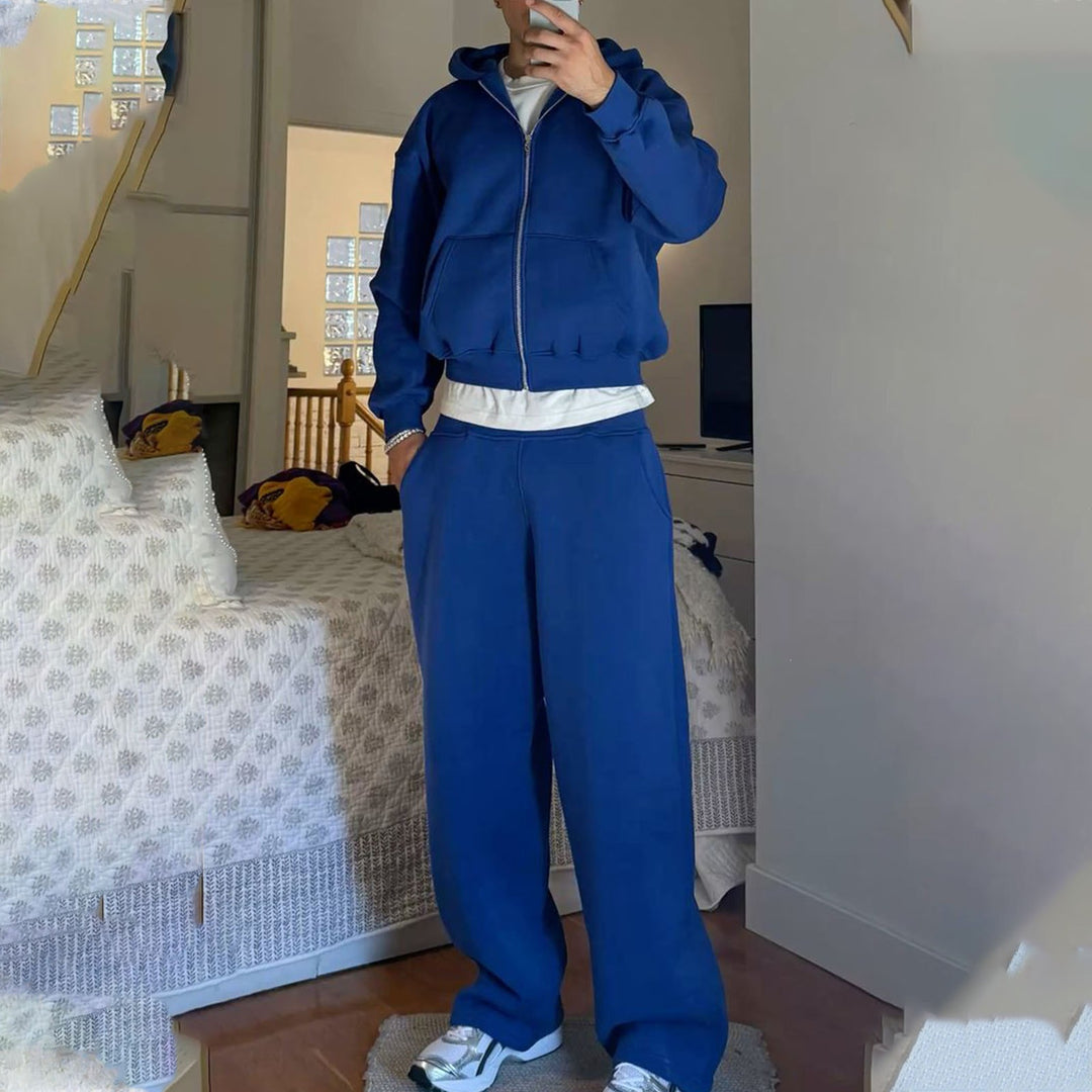 Herren nan Oversize Zip-Hoodie und Relaxed Sweatpants Set EB