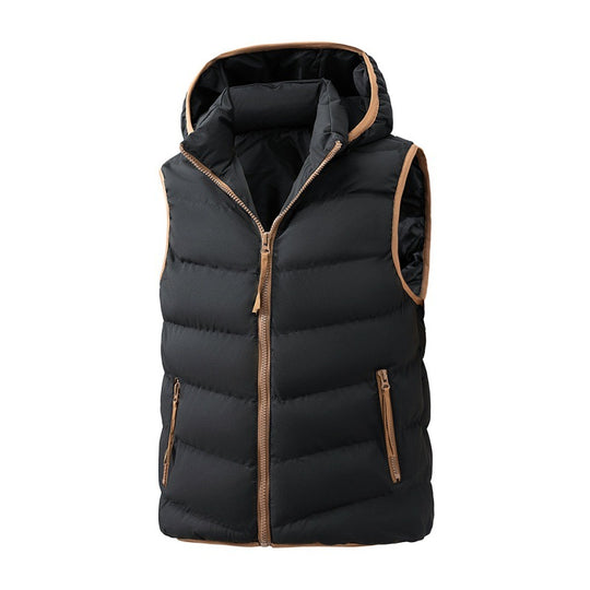 Damen leichte Steppweste mit ergonomischer Kapuze, synthetischer Thermofüllung und kontrastierter Einfassung EB