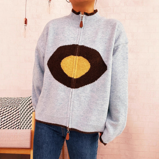 Damen kuscheliger Pullover mit auffälligem Design EB