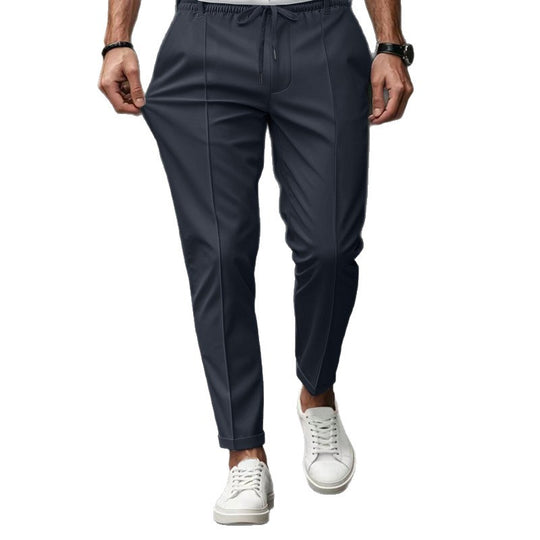 Herren nan moderne tapered Jogginghose mit Bügelfalte und Kordelzug EB