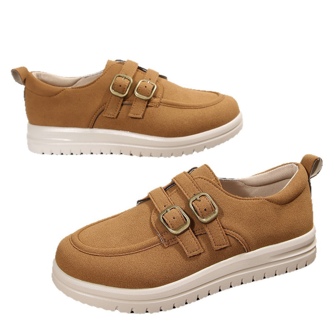 Damen Bequeme Sneakers mit doppeltem Riemendesign EB