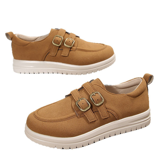 Damen Bequeme Sneakers mit doppeltem Riemendesign EB