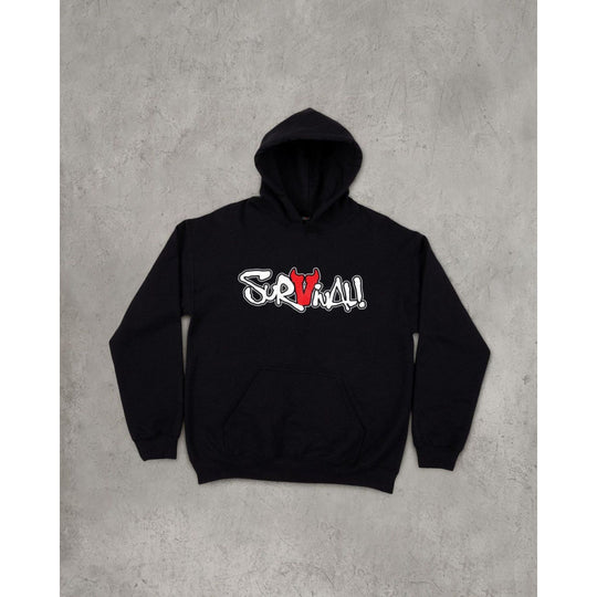 Unisex nan Kapuzensweatshirt mit Used-Frontdruck und Kängurutasche EB