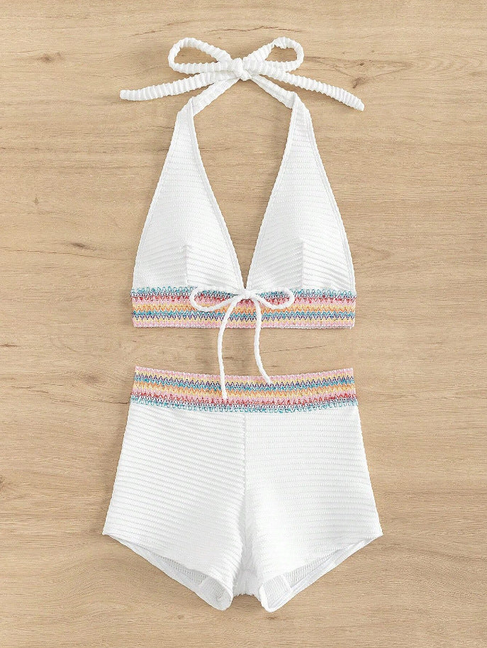 Damen Bikini-Set mit hoch geschnittenen Shorts EB