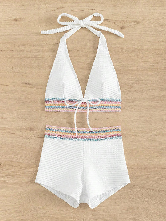 Damen Bikini-Set mit hoch geschnittenen Shorts EB