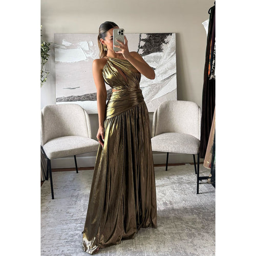 Damen Glamouröses Wickelkleid mit einer asymmetrischen Silhouette und eleganten Cut-Outs EB