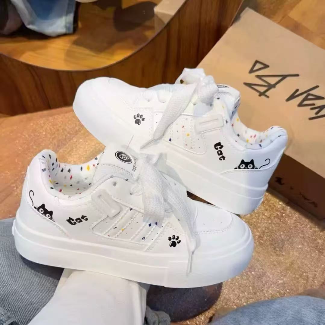 Damen Trendige Plattform Sneakers mit modischen Tiermotiven EB