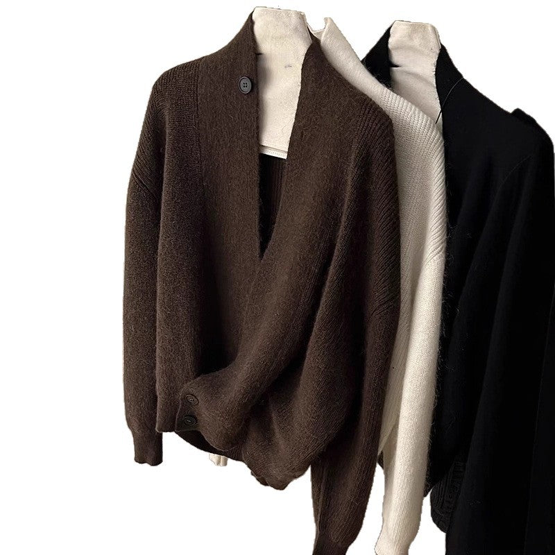 Damen Modischer Strickcardigan mit angesagtem Revers EB