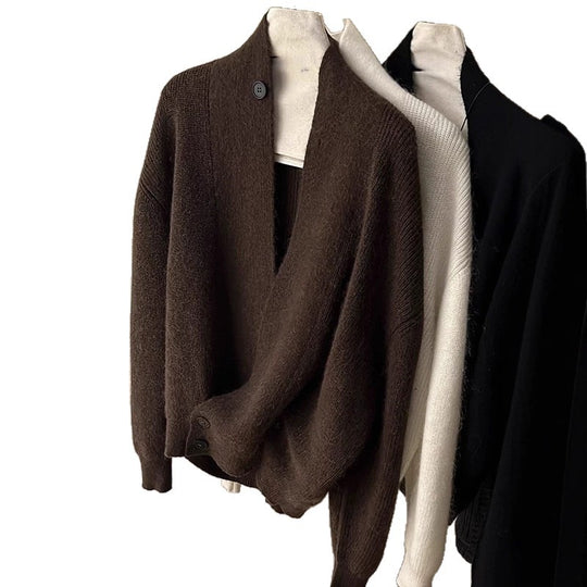 Damen Modischer Strickcardigan mit angesagtem Revers EB