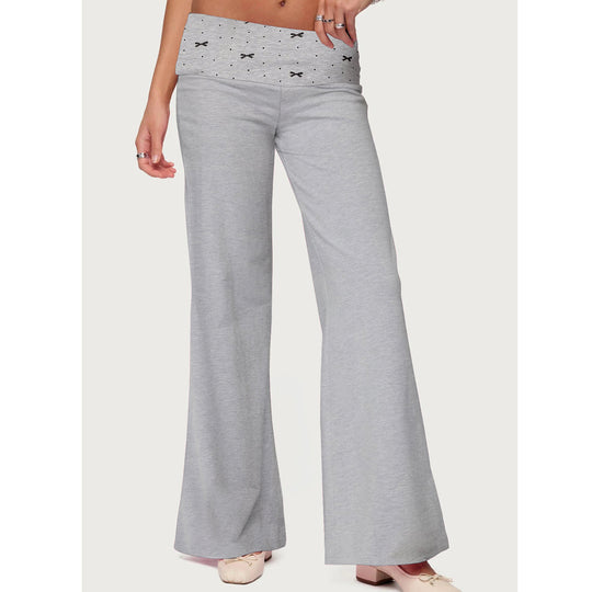 Damen Palazzo-Hose mit gestreiftem Bund und lässigem Schnitt EB