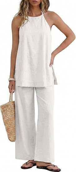 Damen Leichte und luftige Sommerhose mit Tanktop EB