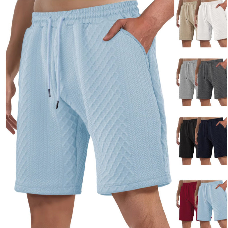 Herren nan strukturierte Strand-Bermuda aus Waffeljersey mit elastischem Kordelbund und schrägen Eingrifftaschen EB