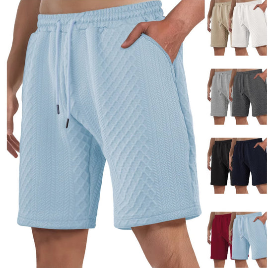 Herren nan strukturierte Strand-Bermuda aus Waffeljersey mit elastischem Kordelbund und schrägen Eingrifftaschen EB