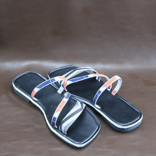 Damen verstellbare Zehentrenner-Sandalen mit geflochtenem Riemen EB