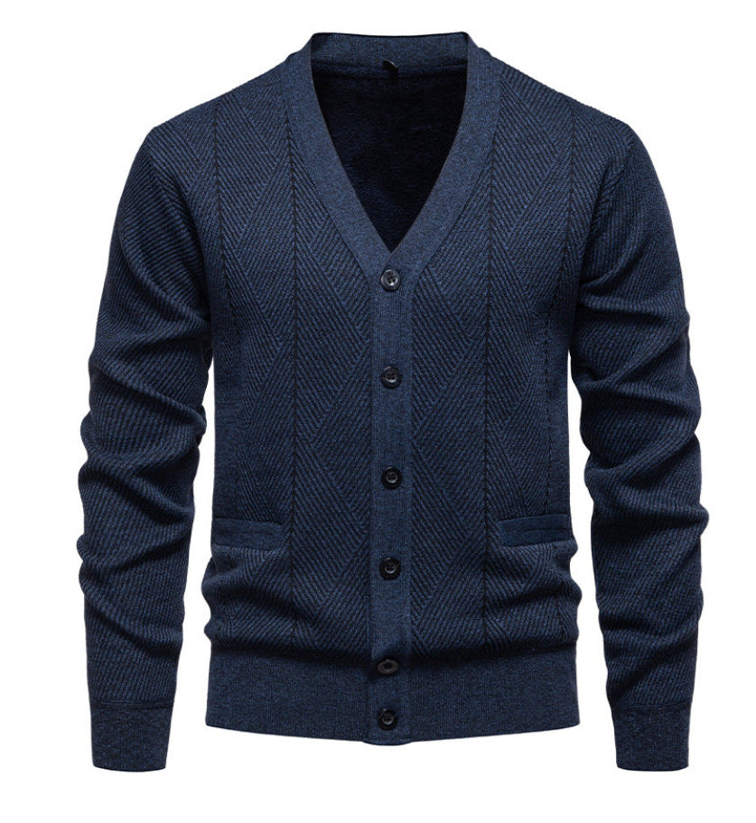 Herren modische Strickjacke mit einzigartigem Rautenmuster EB