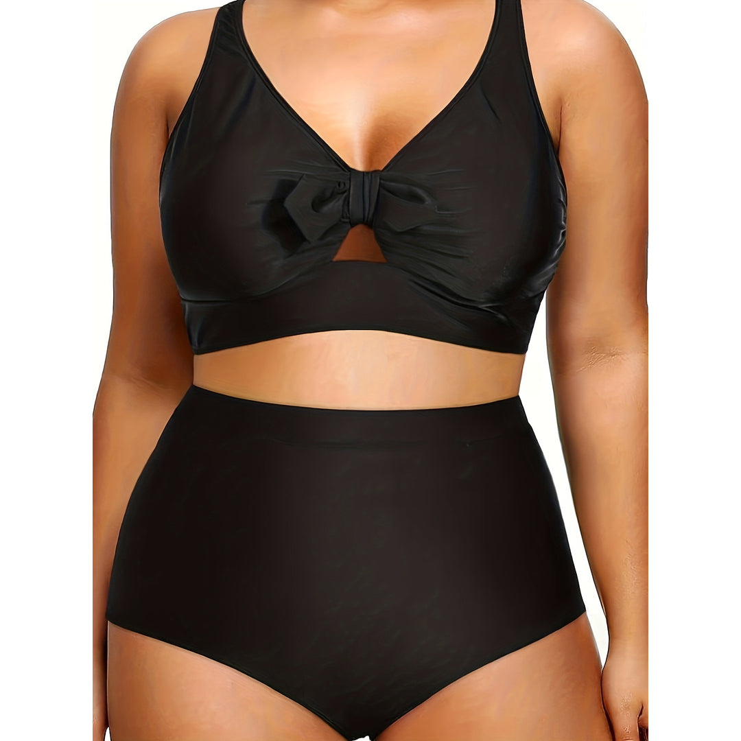 Damen Hochtailliertes Bikini-Set mit modischem Cut-Out EB