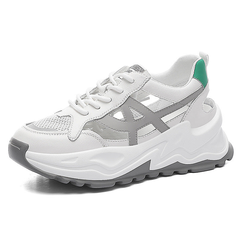 Damen Modische und komfortable Sneakers mit atmungsaktivem Mesh-Heel und stoßdämpfendem Fußbett EB